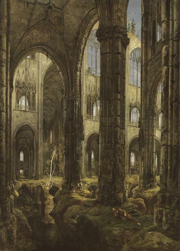 Gotische Kirchenruine à Carl Eduard Ferdinand Blechen