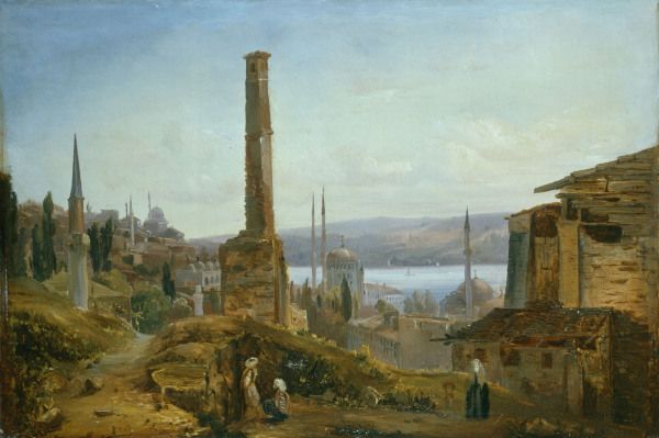 Blechen, Harbour in Constantinople à Carl Eduard Ferdinand Blechen