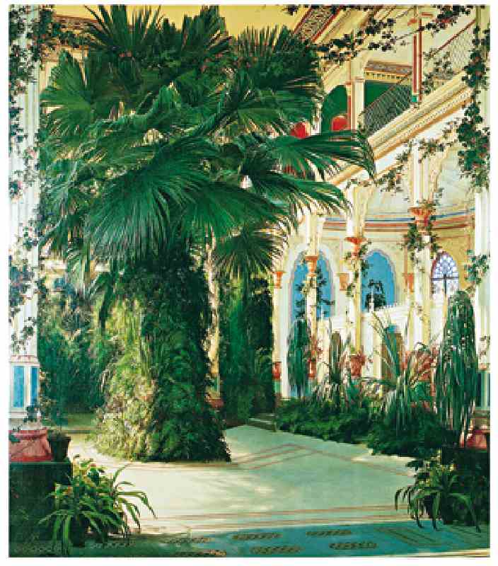 Interior of a Palm House - (BLK-02) à Carl Eduard Ferdinand Blechen