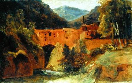 Mill in the valley near Amalfi à Carl Eduard Ferdinand Blechen