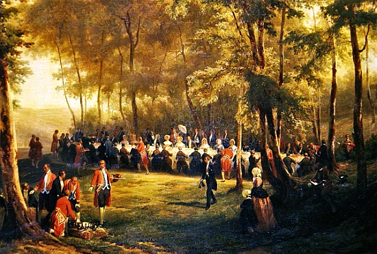 Lunch Given Louis-Philippe (1773-1850) for Queen Victoria (1819-1901) in the Forest of Eu, 6th Septe à Karl Girardet