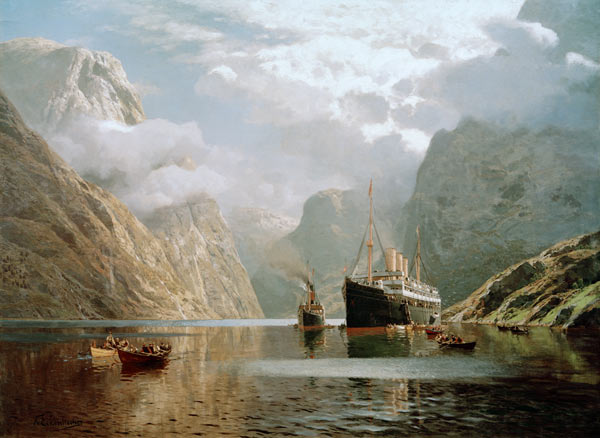 Die Auguste Victoria im Naeröfjord à Karl Paul Themistocles von Eckenbrecher