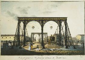 View of the Chain Panteleimonovsky Bridge across the Fontanka in Saint Petersburg