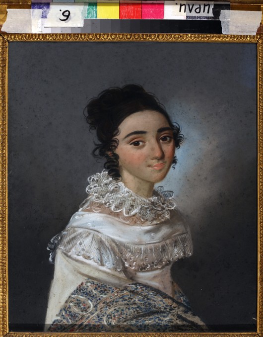 Portrait of Yekaterina Emmanuilovna Abamelik-Lazareva (1806-1880), née Manuk-Bey à Karl Wilhelm Bardou