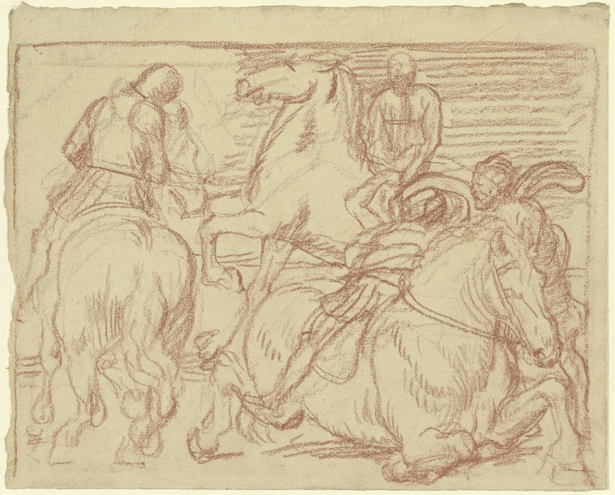 Horses bustling à Karl Friedrich (Fritz) Boehle