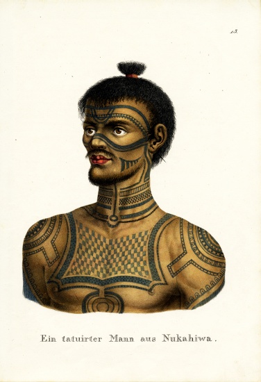 Tattooed Man Of Nukahiwa à Karl Joseph Brodtmann
