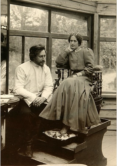 The author Leonid Andreyev with his wife Alexandra Michailovna à Karl Karlovich Bulla