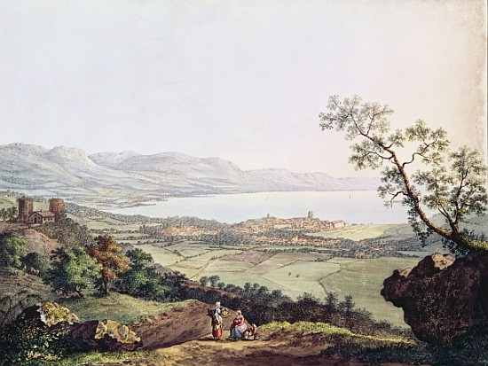 View of Geneva from Saconex in Savoy à Karl Ludwig Hackert