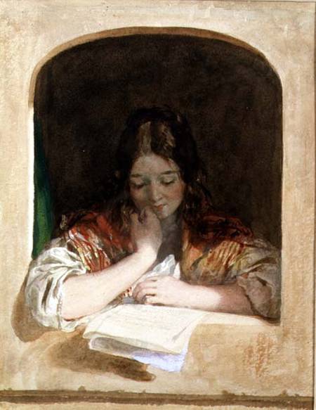Girl Reading at a Window à Károly Brocky