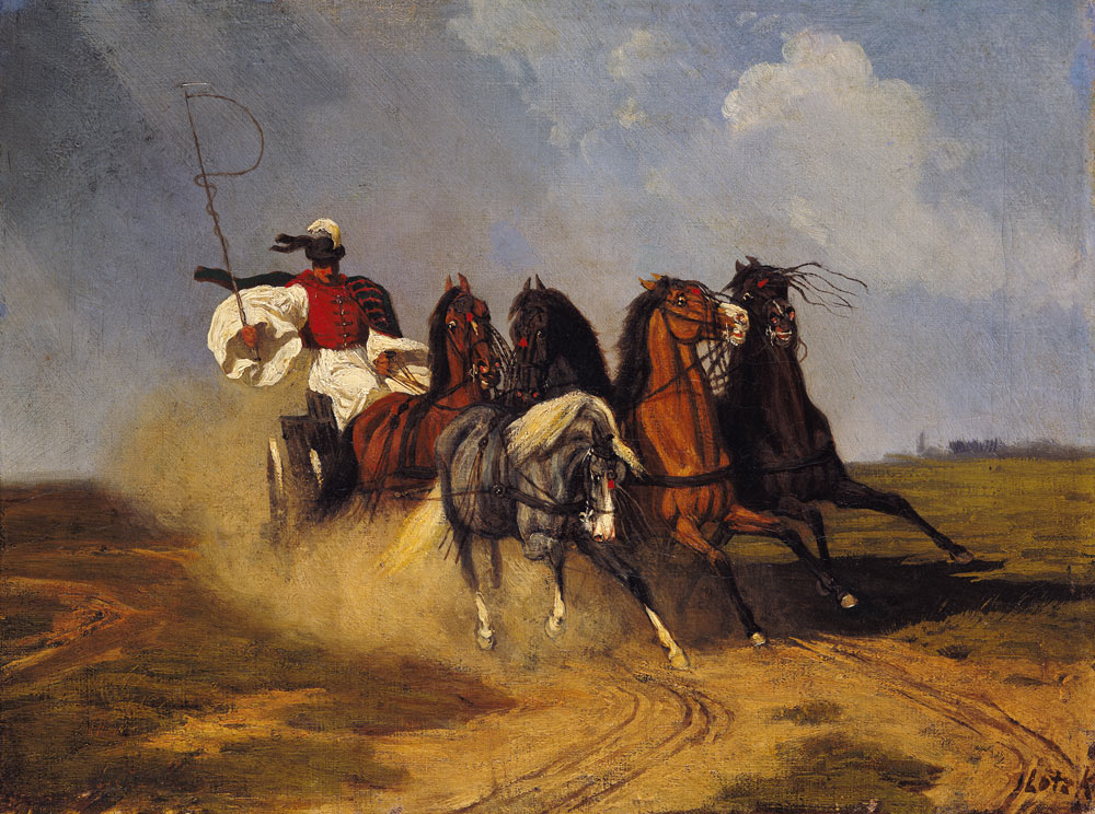 attelage de cinq chevaux à Károly Lotz