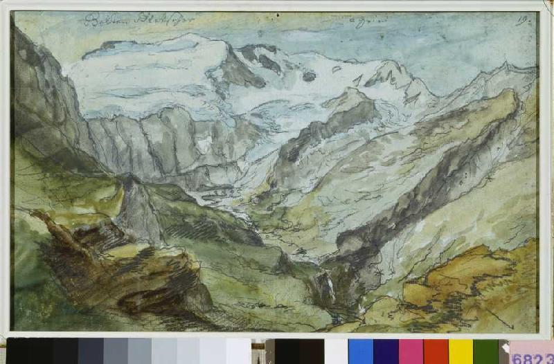 La vallée arrière Lauenen avec la corne Gelten et le glacier Gelten à Kaspar Wolf