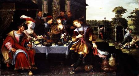 Lazarus at the Rich Man's Table à Kasper or Gaspar van der Hoecke