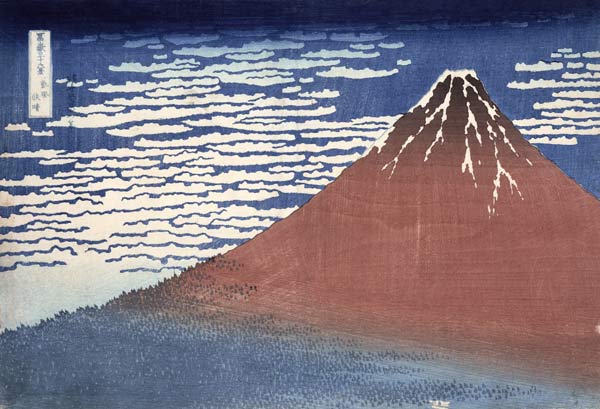 Fine weather with South wind, from 'Fugaku sanjurokkei' (Thirty-Six Views of Mount Fuji) c.1831 (col à Katsushika Hokusai