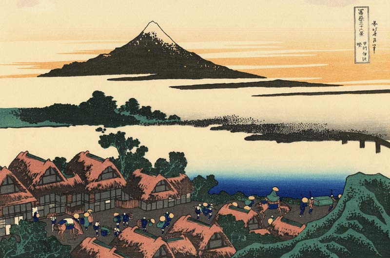 Dawn at Isawa in the Kai province (from a Series "36 Views of Mount Fuji") à Katsushika Hokusai