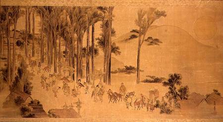 Pilgrims at the Kasuga Shrine à Katsushika Hokusai