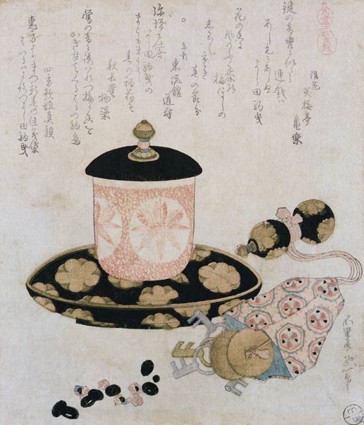 A Pot of Tea and Keys à Katsushika Hokusai