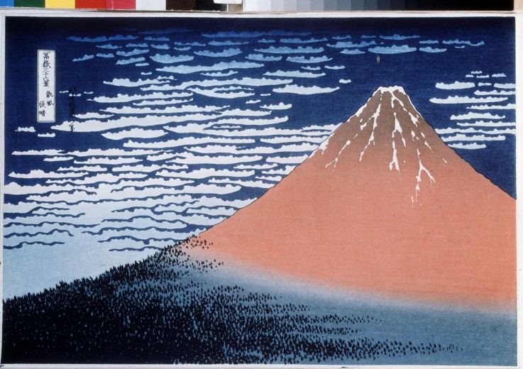 Red Fuji (from a Series "36 Views of Mount Fuji") à Katsushika Hokusai