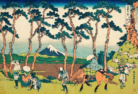 Hodogaya on the Tokaido (from a Series "36 Views of Mount Fuji")