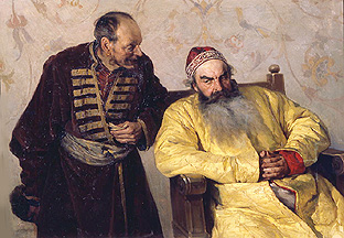 Ein Denunziant beim Bojaren à Klawdij Wassiljewitsch Lebedjeff