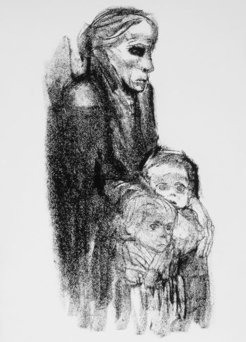 Drawing of Mother with Children à Käthe Kollwitz