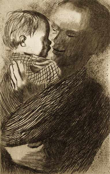 Mother Holding her Child on her Arm à Käthe Kollwitz