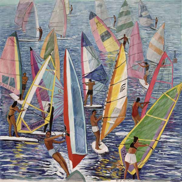 Smooth Sailing, 1992 (gouache on silk)  à Komi  Chen