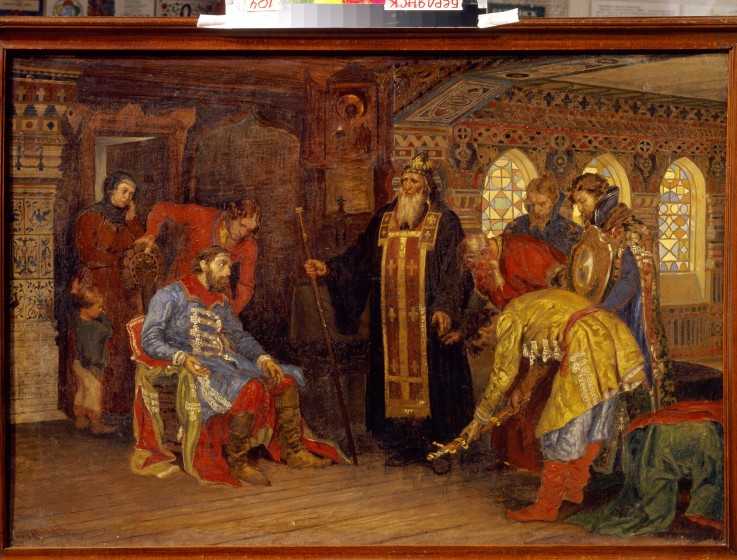 The invitation of the prince Pozharsky to rule over armies for Liberation of Moscow à Konstantin Apollonowitsch Sawizki
