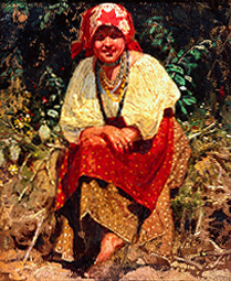 Jeune fille de Biélorussie (étude de la peinture Anushka   ) à Konstantin Apollonowitsch Sawizki