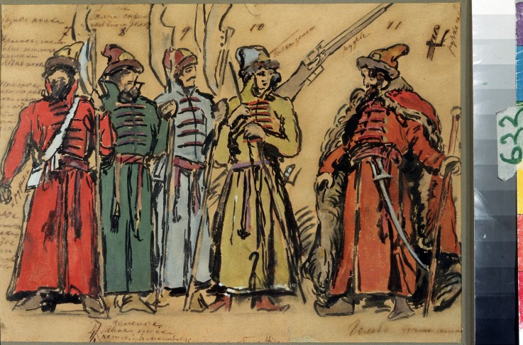 Costume design for the opera Khovanshchina by M. Musorgsky à Konstantin Alexejewitsch Korowin