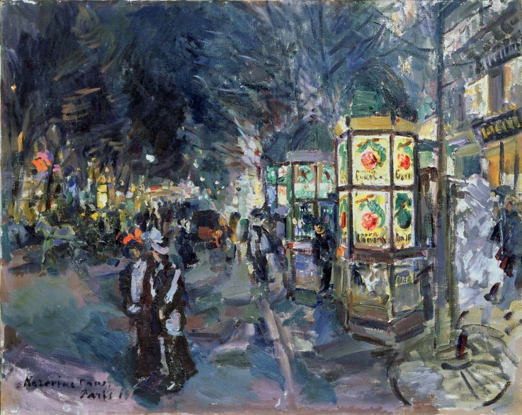 Parisian boulevard at night à Konstantin Alexejewitsch Korowin