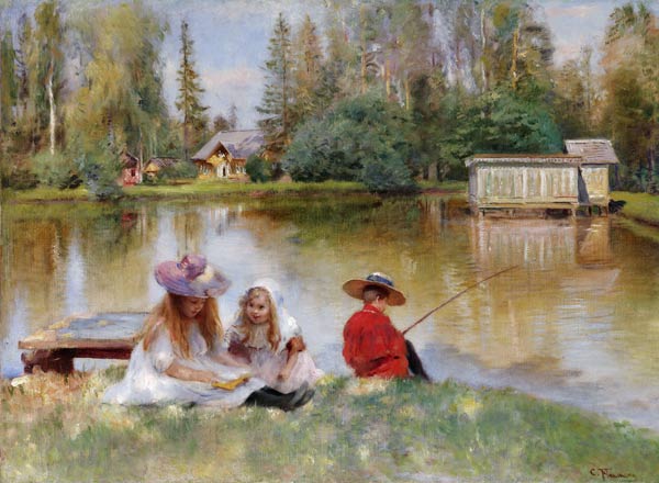 Children by the Lake à Konstantin Jegorowitsch Makowski