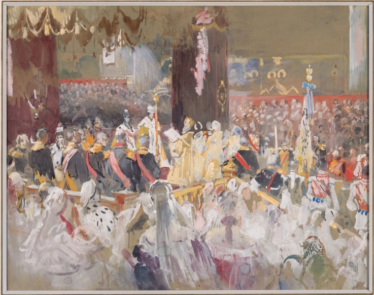 The Coronation of Emperor Nicholas II in the Assumption Cathedral à Konstantin Jegorowitsch Makowski