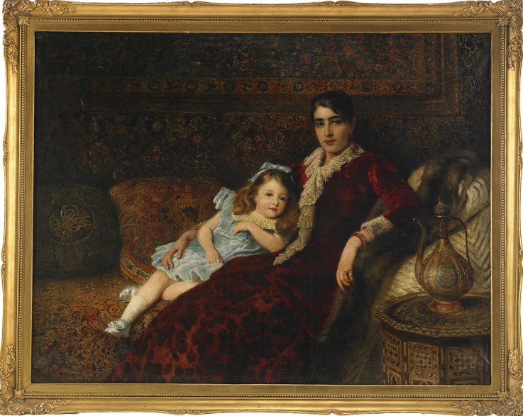 Interior with Mother and Daughter à Konstantin Jegorowitsch Makowski