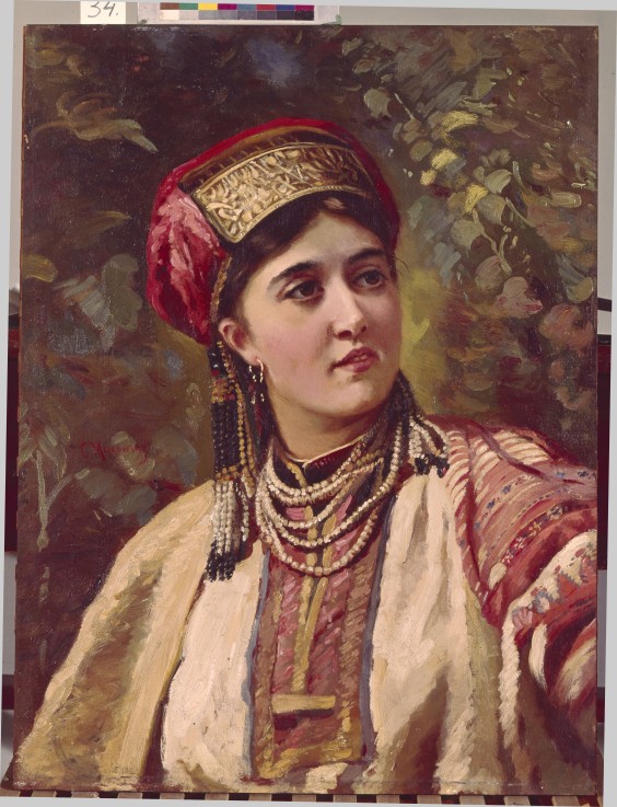 Girl in Traditional Dress à Konstantin Jegorowitsch Makowski