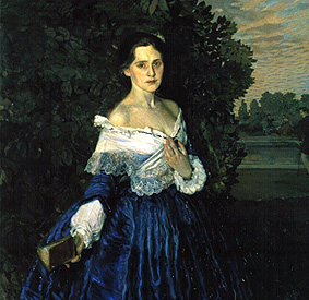 Dame dans bleus (portrait de Jelisaweta Martynowa) à Konstantin Somow