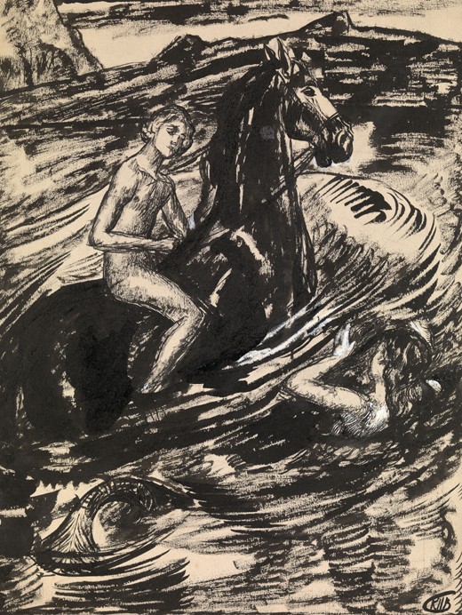 Illustration for "The Princess of the Tide" by Mikhail Lermontov à Kosjma Ssergej. Petroff-Wodkin