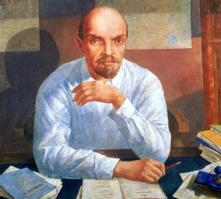 Portrait of Vladimir Ilyich Lenin (1870-1924), 1934 (oil on canvas) à Kosjma Ssergej. Petroff-Wodkin