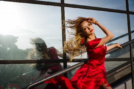 Dancing in the Wind, a Red Dress  :  Katty