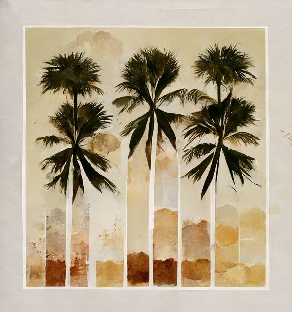 Drei Palmen à Kunskopie Kunstkopie