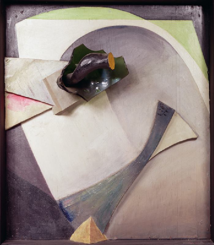 Glass Flower, 1940 (painting on wood with additional glass & wood) à Kurt Schwitters