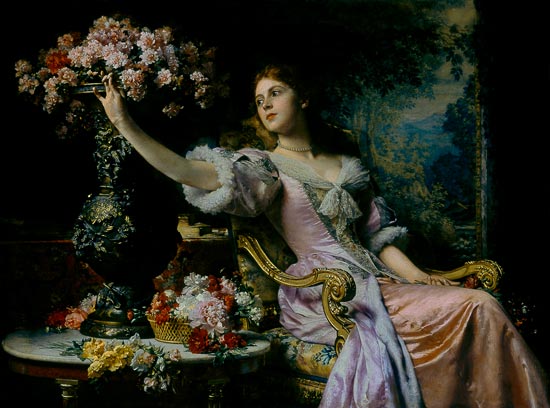 Lady with Flowers à Ladislaw von Czachorski