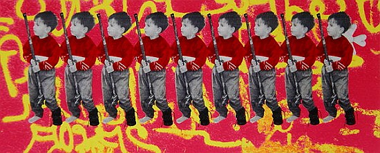Children of War, children of peace, 1996 (silkscreen on canvas) (see also 279269)  à Laila  Shawa