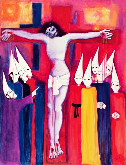 Christ and the Politicians, 2000 (acrylic on canvas)  à Laila  Shawa