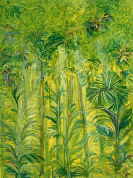 Forêt tropicale, Malaisie, 1990 (peinture sur toile)  à Laila  Shawa