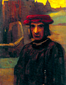 Mann mit rotem Hut à Lajos Gulácsy