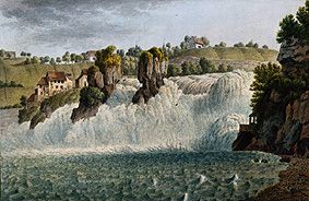 la cascade du Rhin à Schaffhausen à Landschaftsmaler