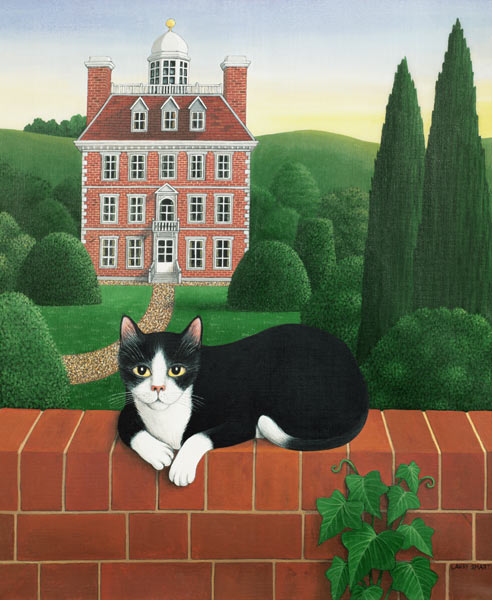 The Cat on the Wall, 1986 (acrylic on linen)  à Larry  Smart