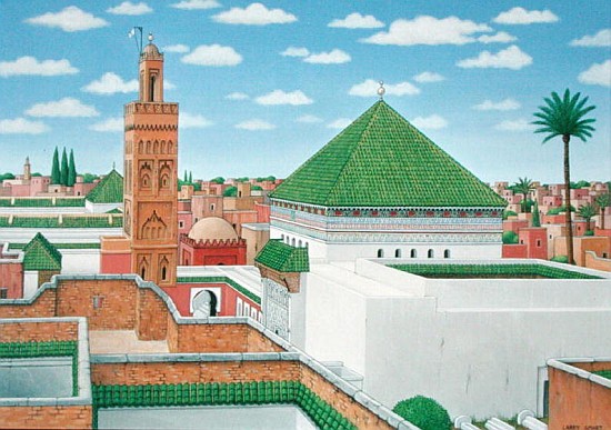 Rooftops, Marrakech, 1998 (acrylic on linen)  à Larry  Smart