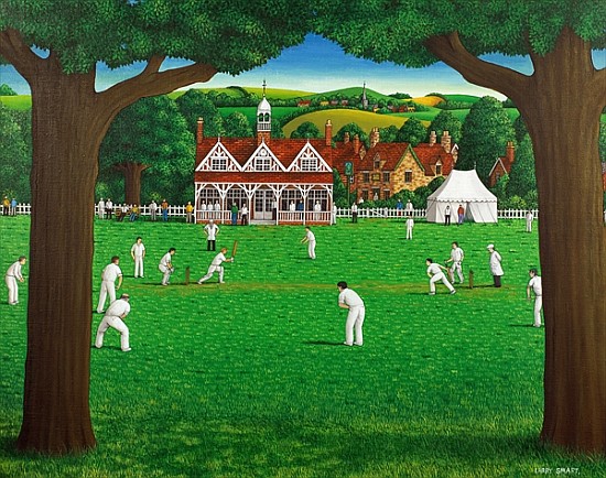 The Cricket Match, 1987 (acrylic on linen)  à Larry  Smart