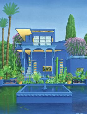 Majorelle Gardens, Marrakech, 1996 (carylic on linen) (see 186509) 